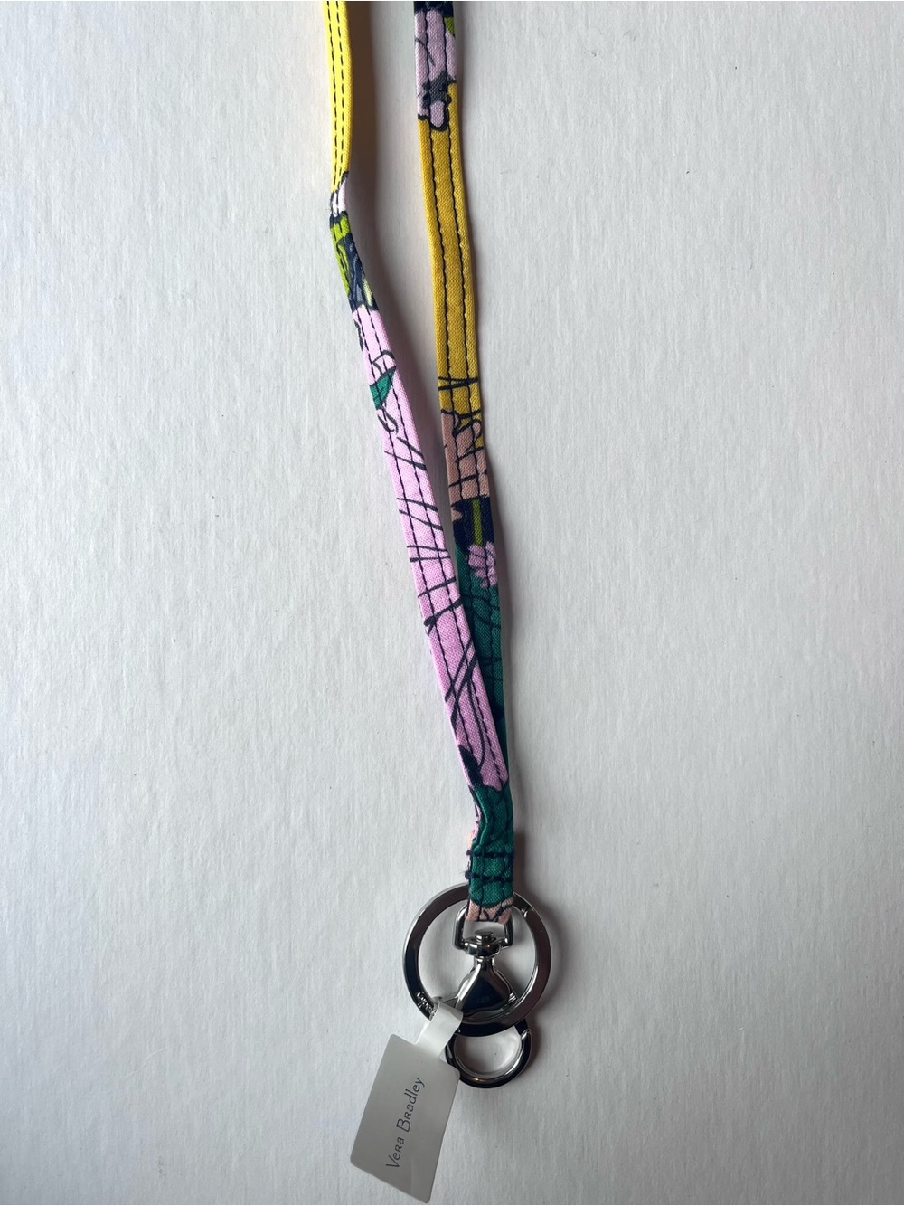 Vera Bradley Breakaway Lanyard in Bloom Boom NWT Floral Key Holder Yellow Green